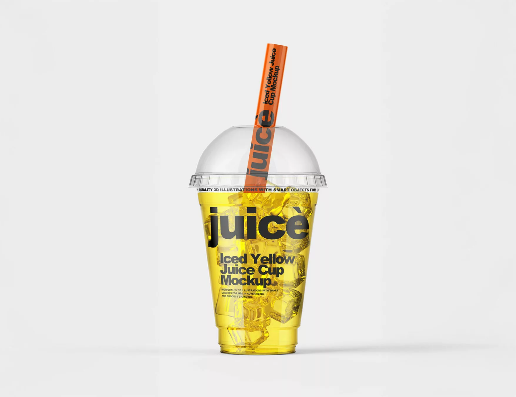 Iced Juice Clear Plastic Cup Mockup