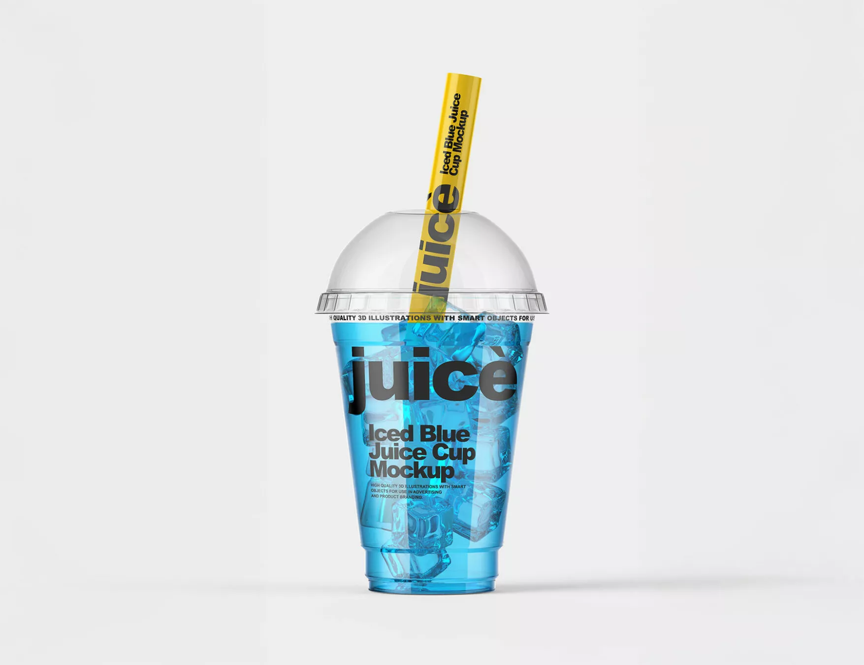 Iced Juice Clear Plastic Cup Mockup