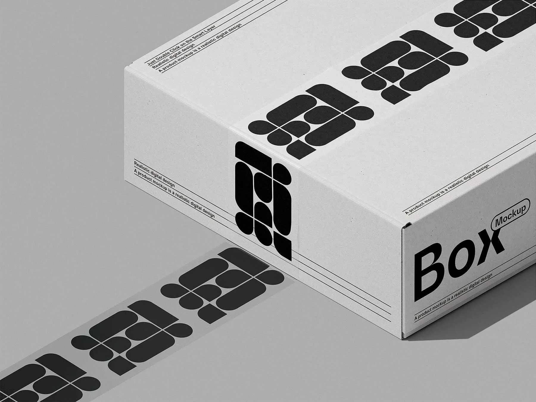 Free Box with Duct Tape Branding Mockup