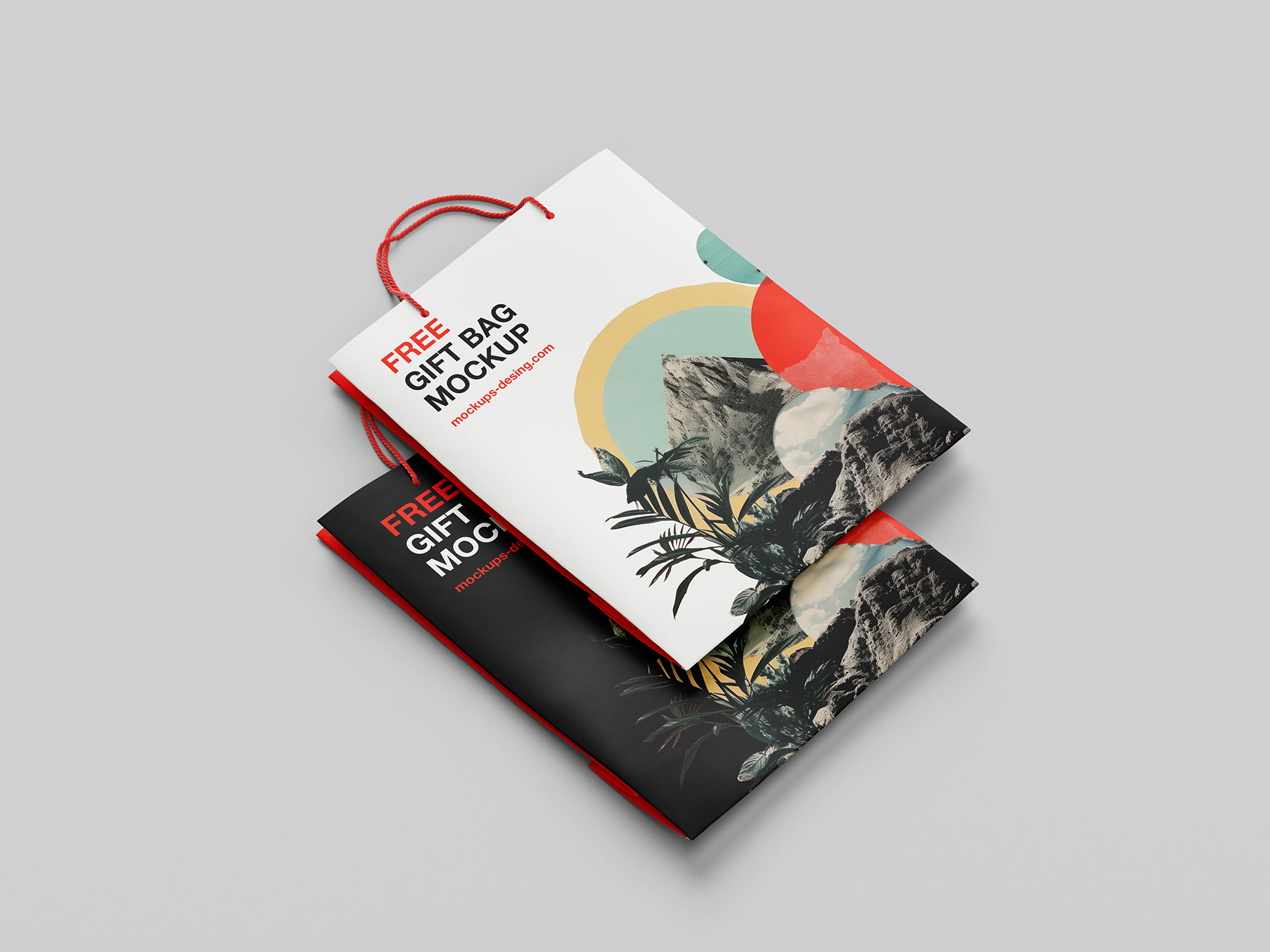 Folded Paper Bag Mockups