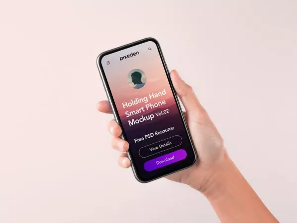 Hand Holding Phone Mockup