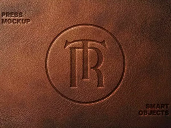 Leather Pressed Logo Mockup