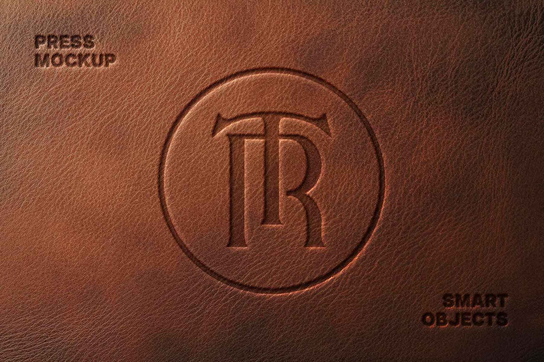 Leather Pressed Logo Mockup