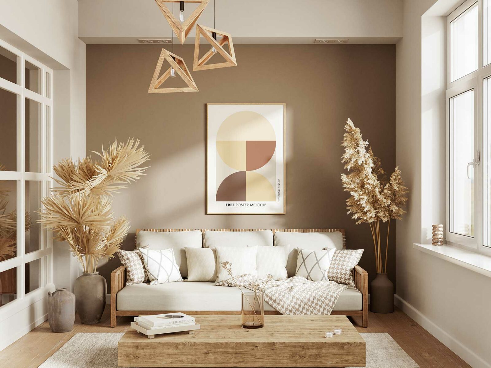 Poster Mockups in Cozy Living Room