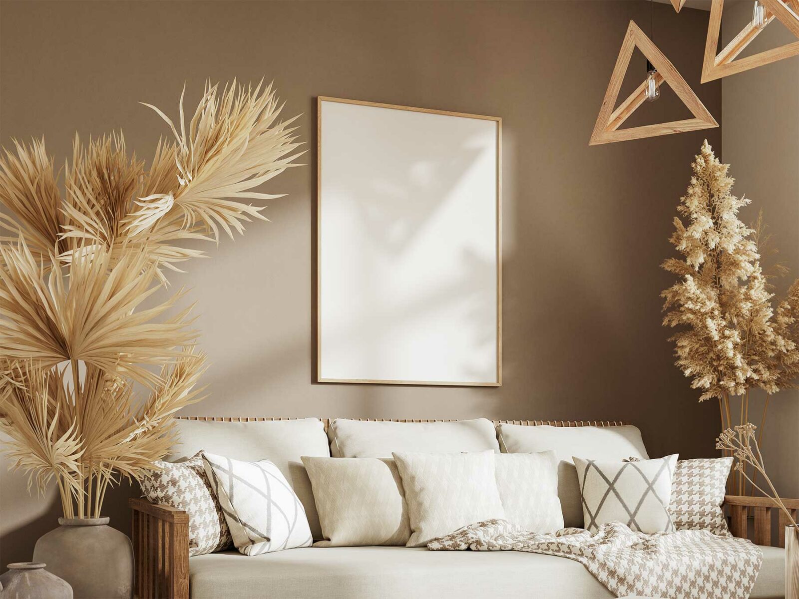 Poster Mockups in Cozy Living Room