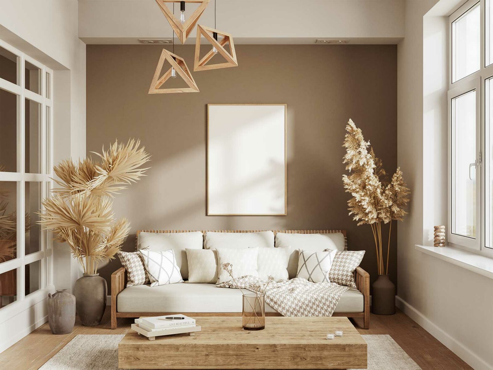 Poster Mockups in Cozy Living Room