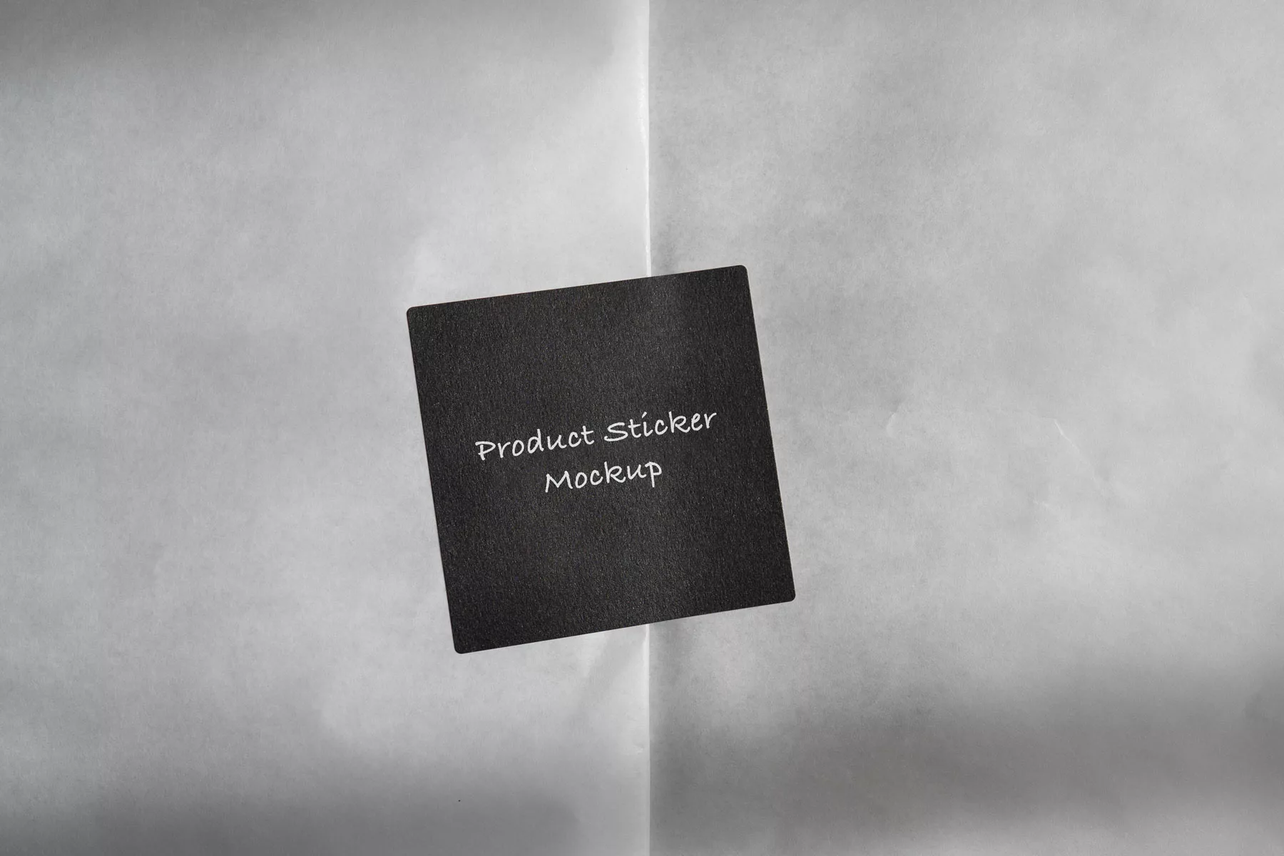 Product Sticker Mockup on Wrapping Paper