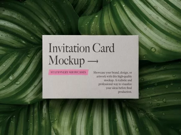 Stationery Invitation Card Mock-Up (PSD)