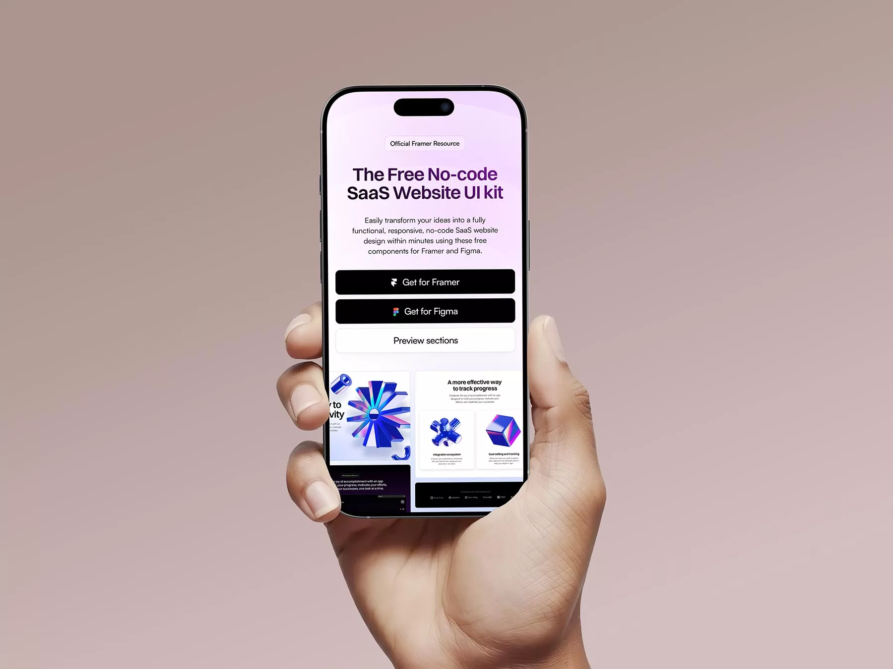 iPhone in Hand App Mockup