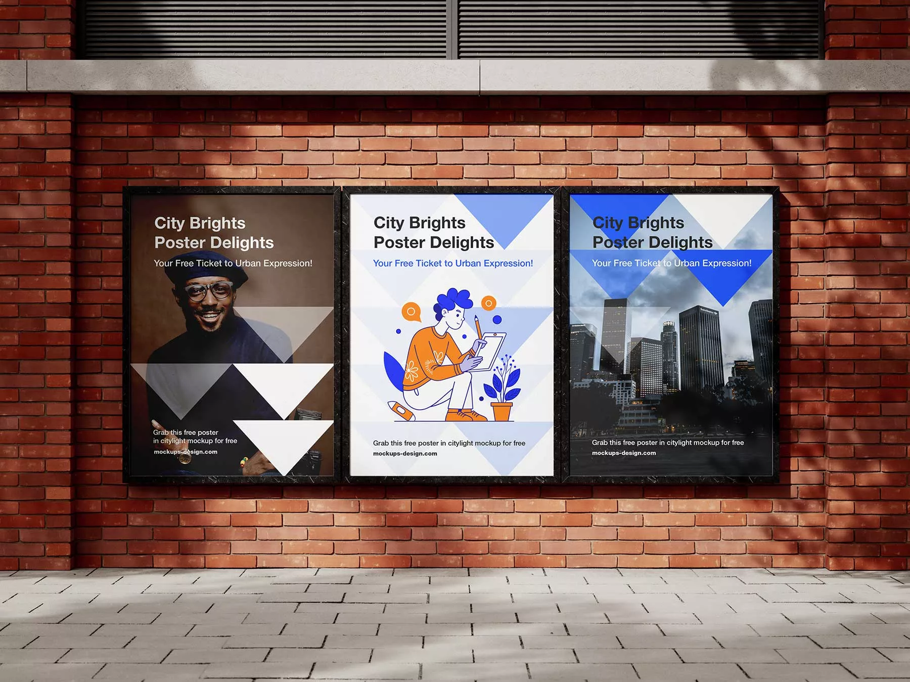 Citylight Poster Free Mockups (PSD)