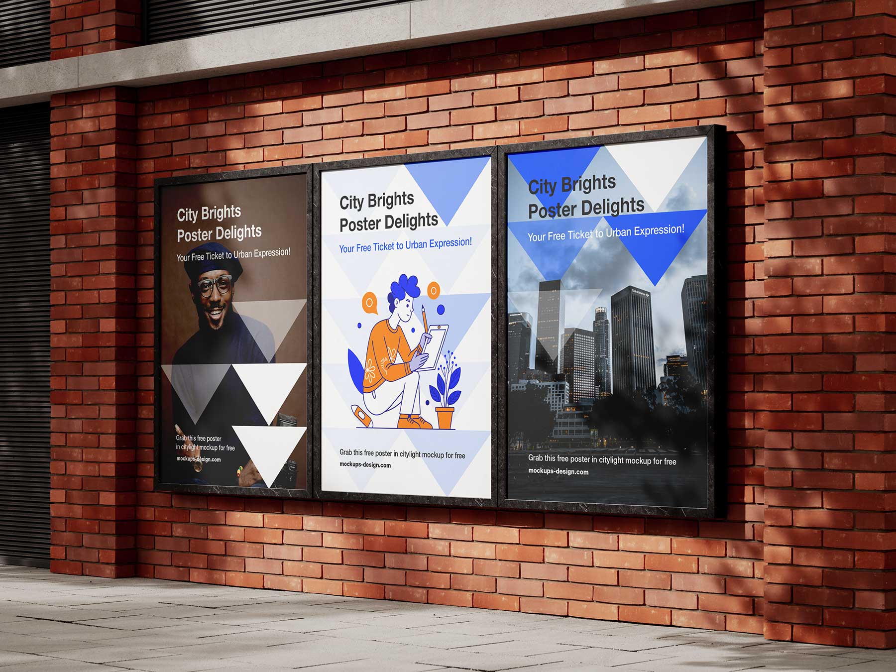 Citylight Poster Free Mockups (PSD)