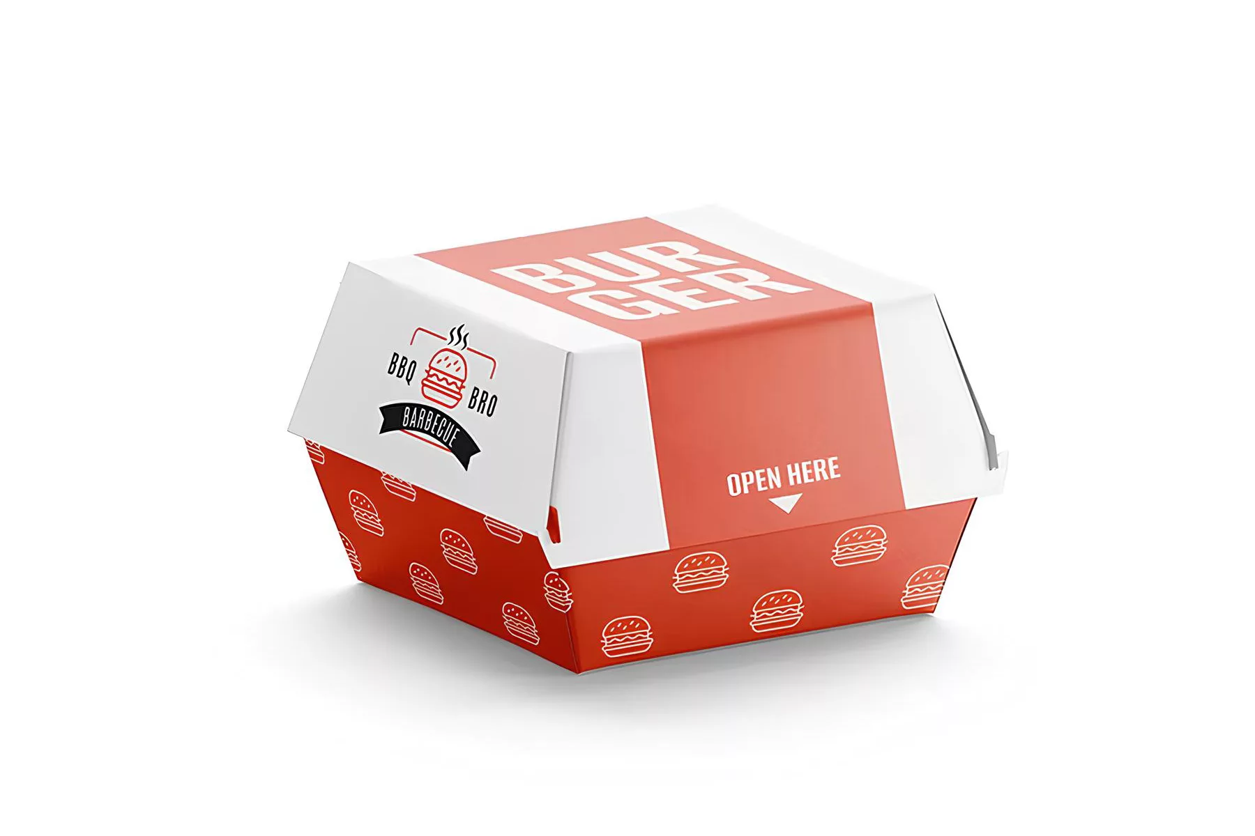 Free Burger Box Mockup