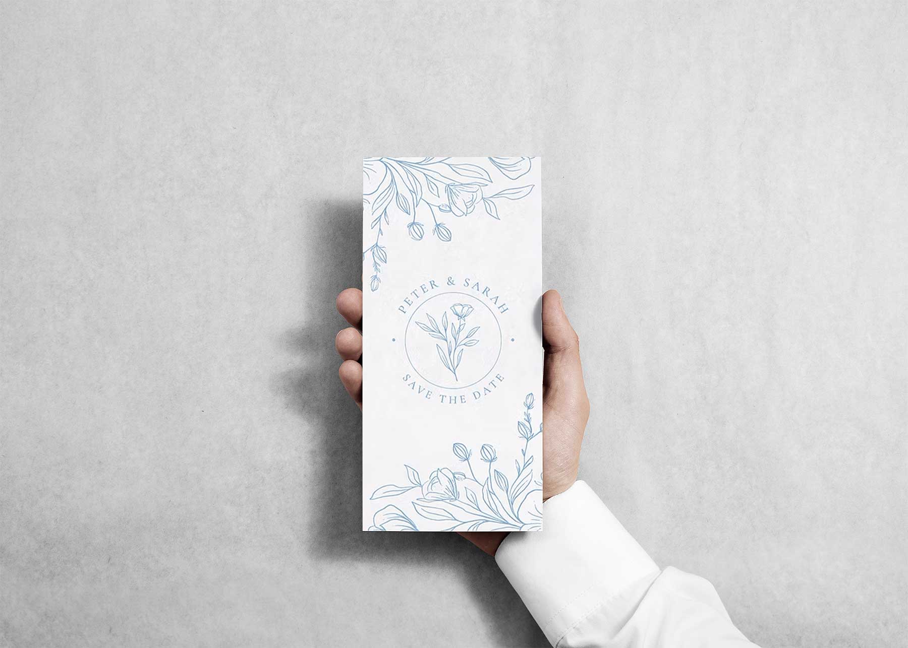 Hand Holding Free DL Flyer Mockup