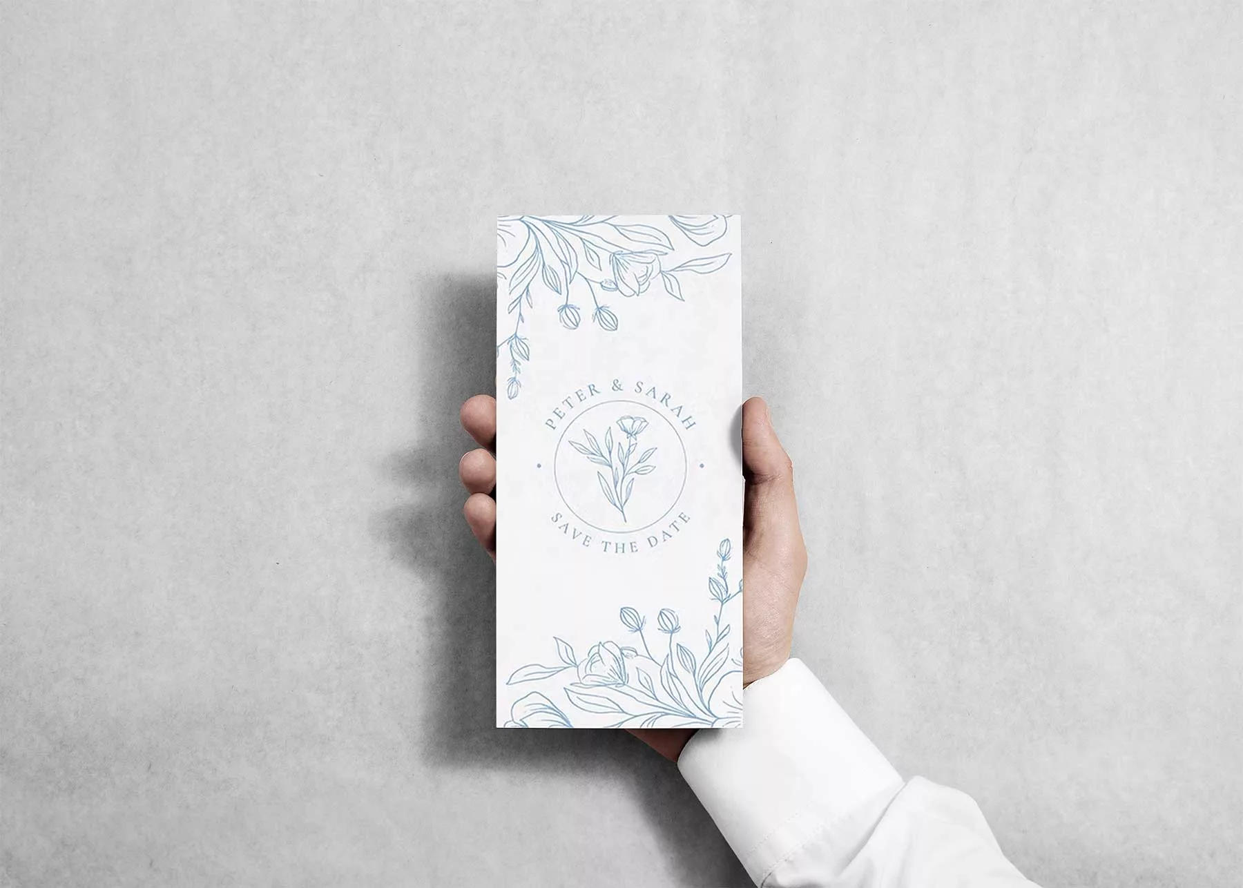 Hand Holding Free DL Flyer Mockup