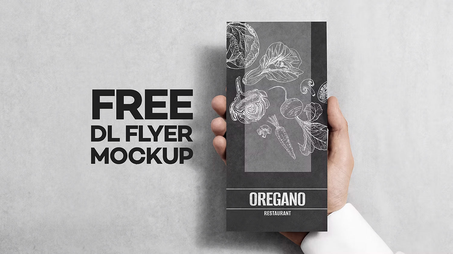 Hand Holding Free DL Flyer Mockup