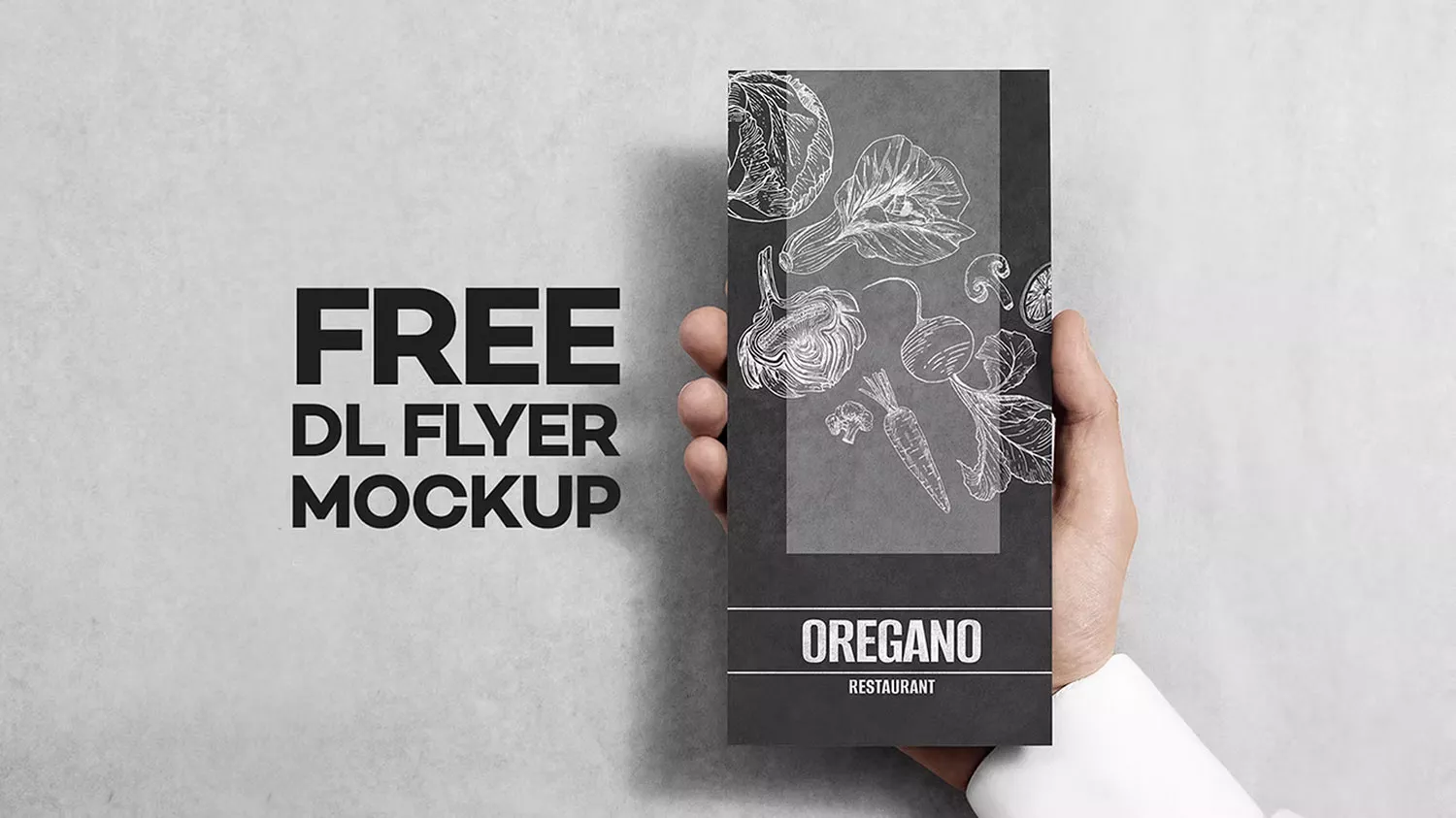 Hand Holding Free DL Flyer Mockup