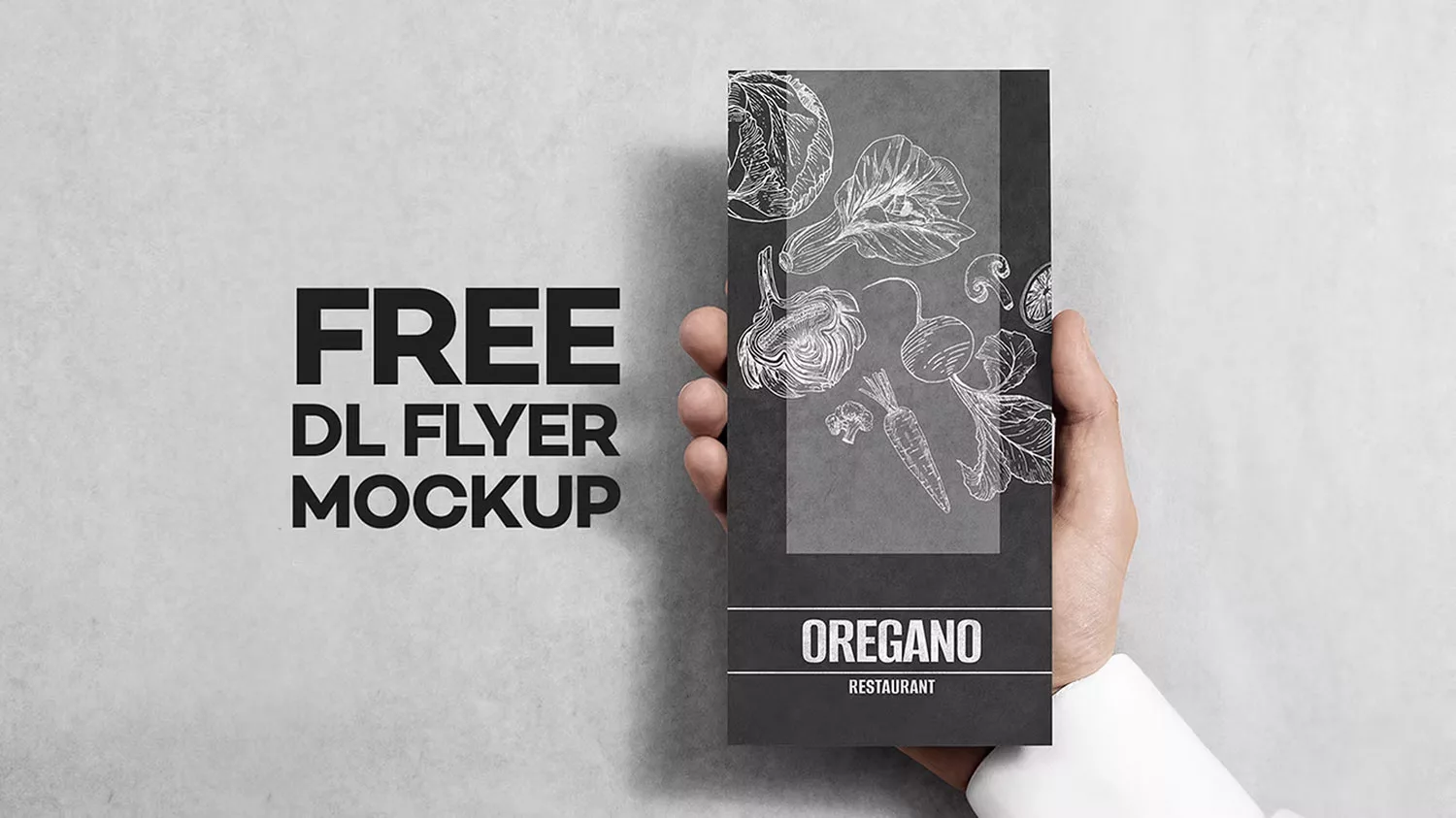 Hand Holding Free DL Flyer Mockup