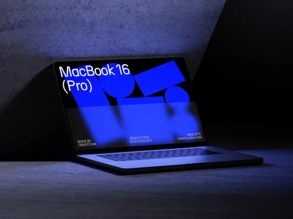 MacBook Laptop Mockup on Concrete Background
