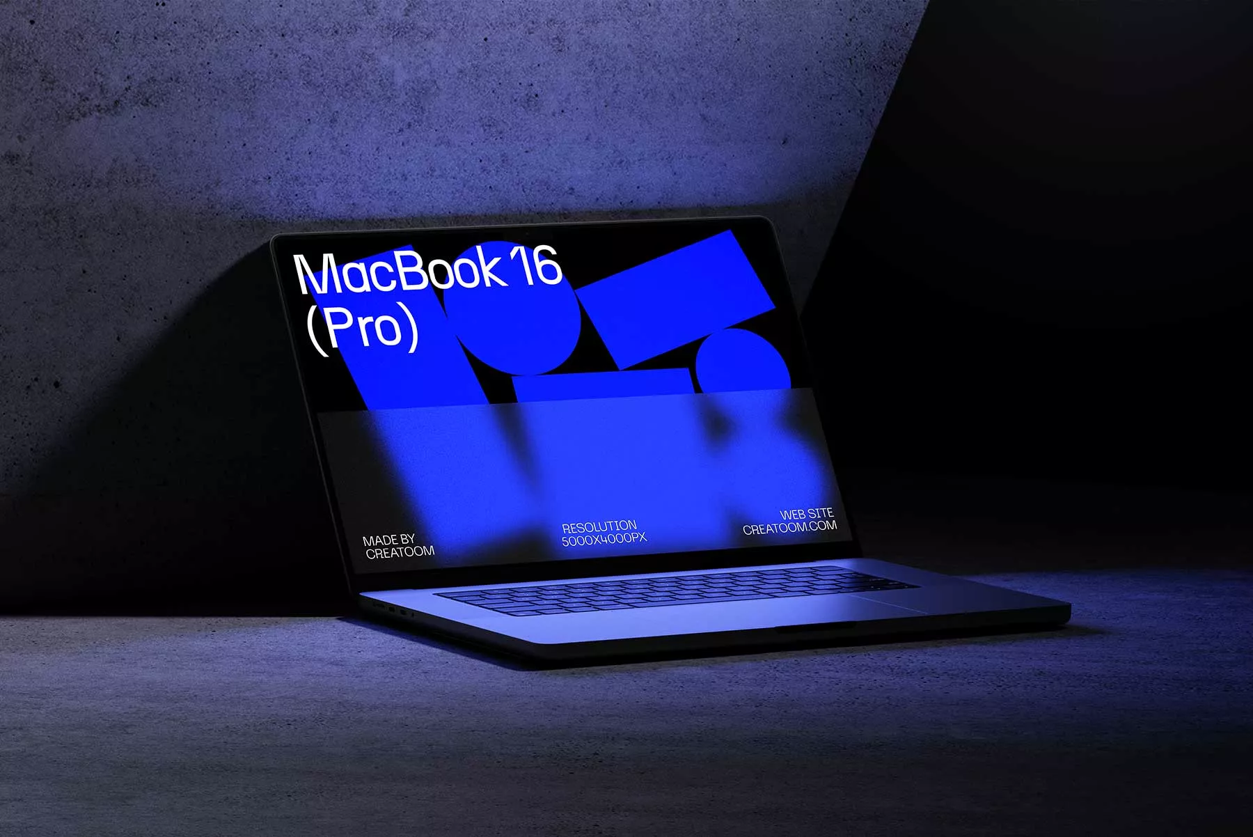 MacBook Laptop Free Mockup on Concrete Background