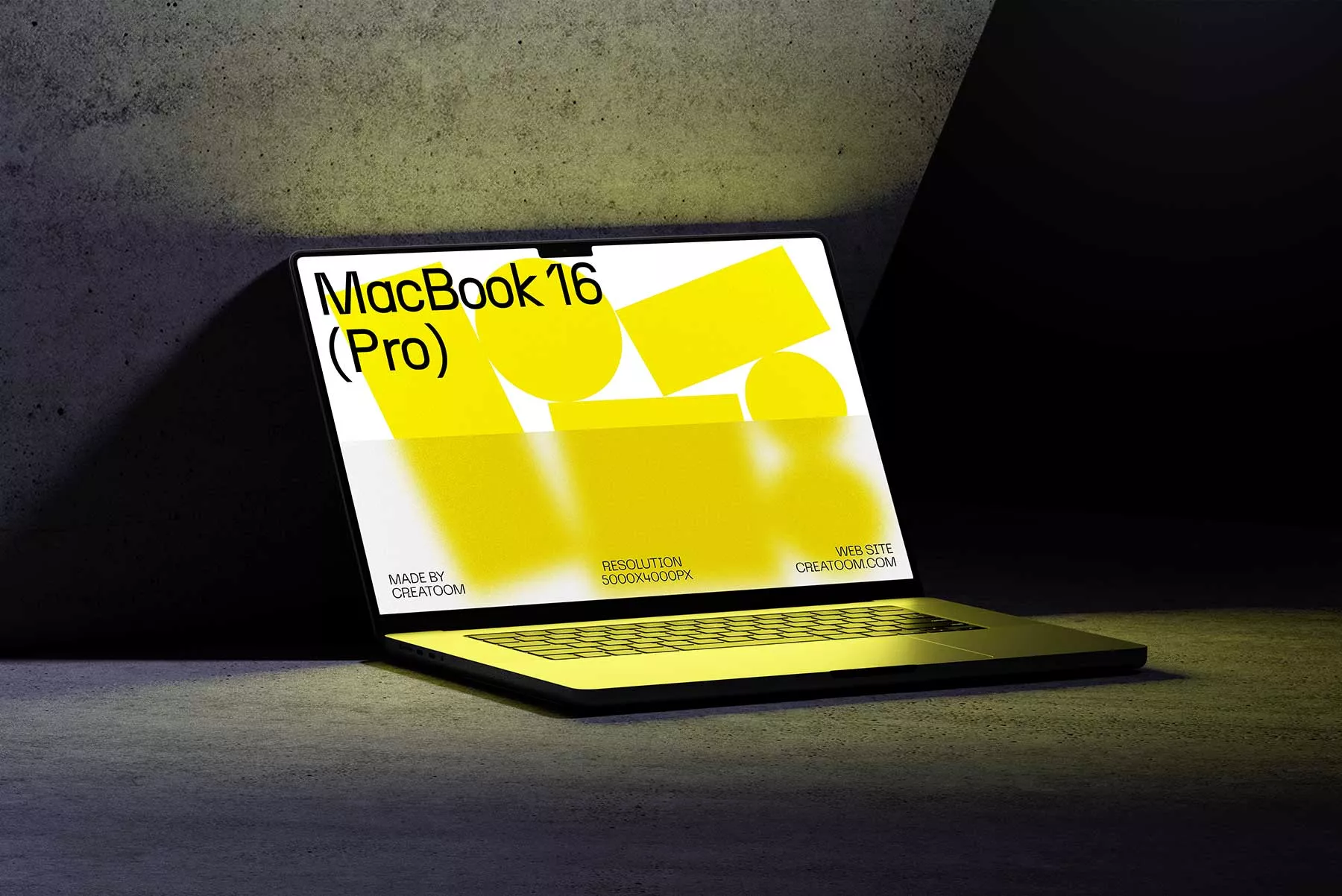 MacBook Laptop Free Mockup on Concrete Background