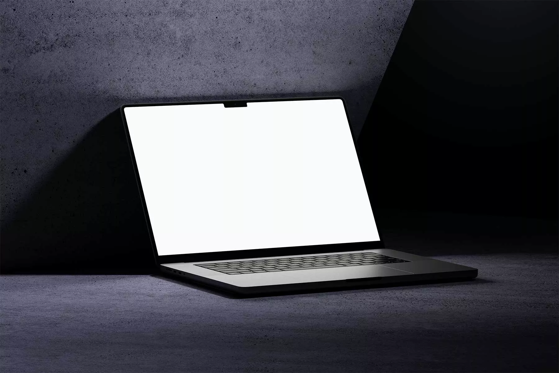 MacBook Laptop Free Mockup on Concrete Background