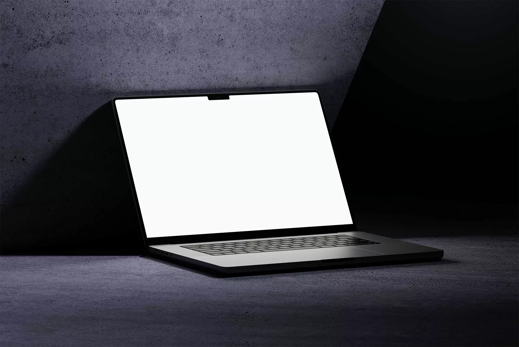 MacBook Laptop Free Mockup on Concrete Background