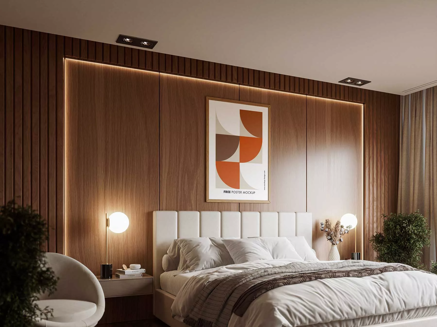 Poster Mockup in Luxury Bedroom
