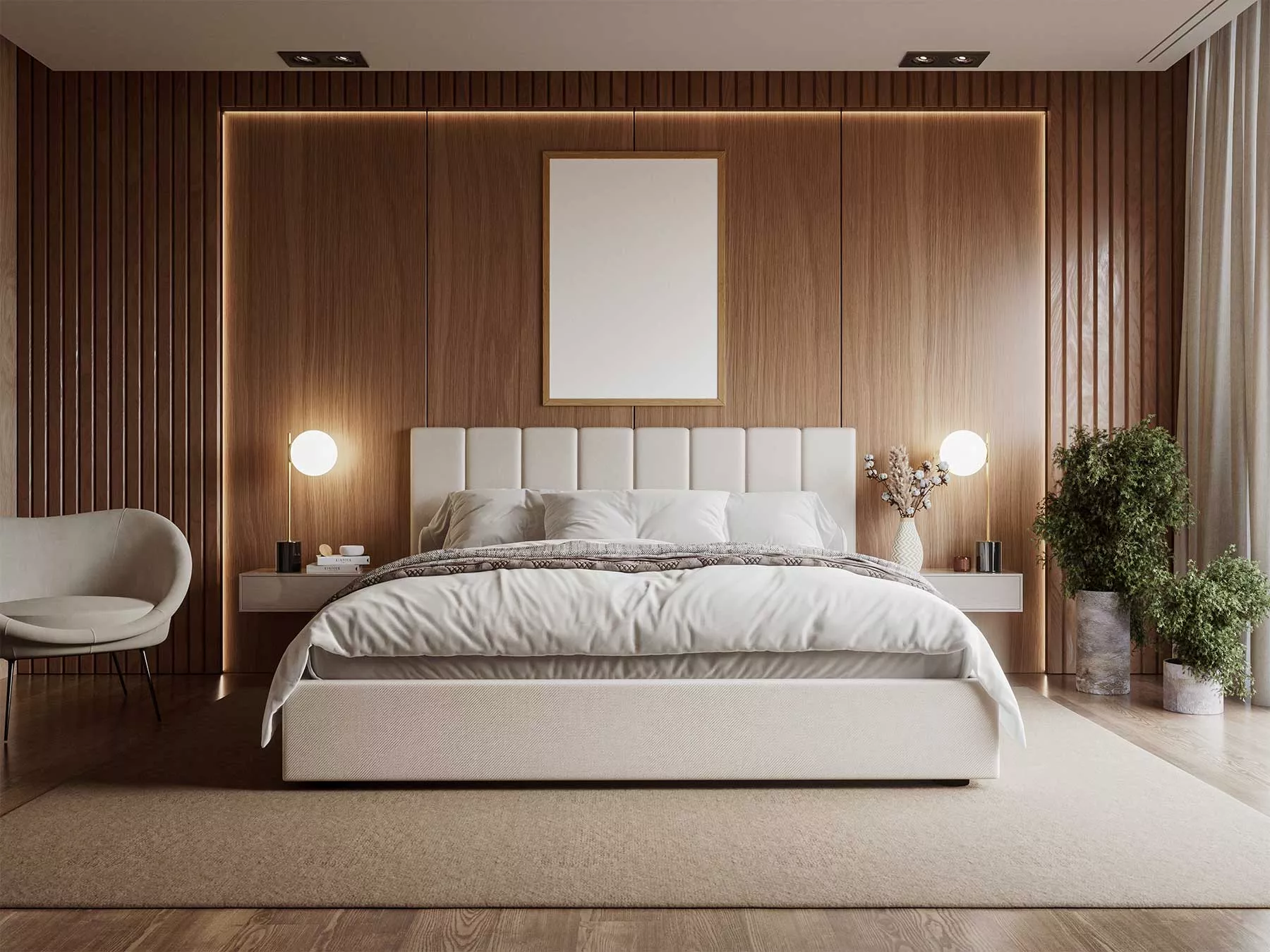Poster Mockup in Luxury Bedroom