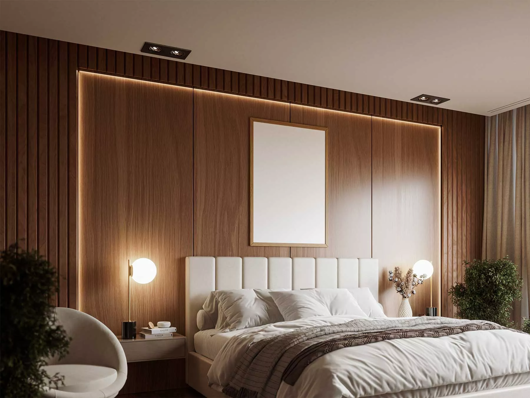 Poster Mockup in Luxury Bedroom