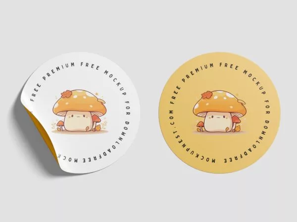 Round Sticker Mockup Set