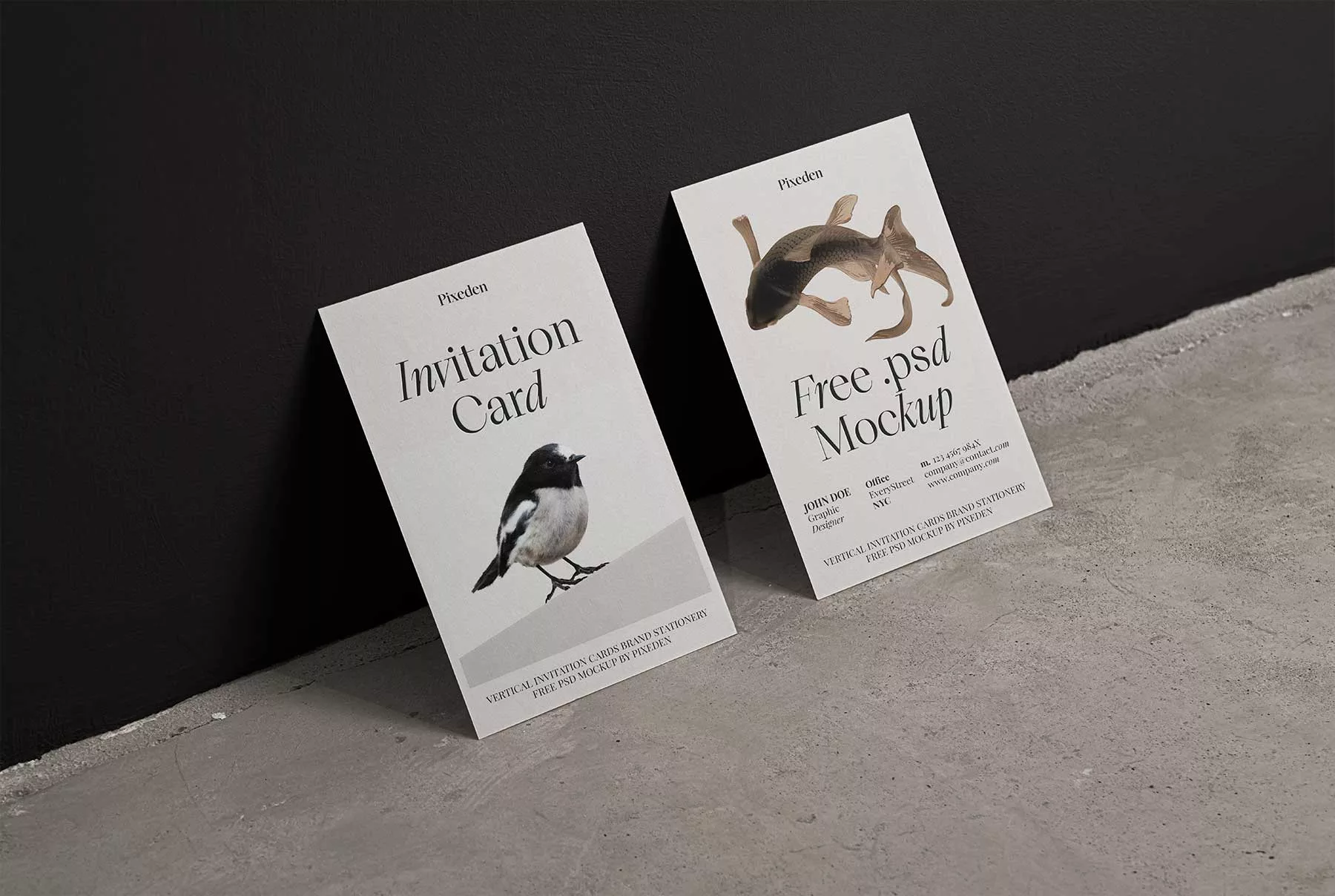 Vertical Invitation Card Stationery Mockup