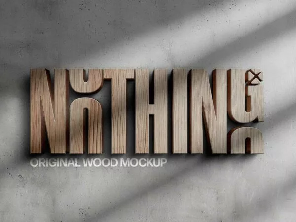 Wooden 3D Sign/Logo Mockup