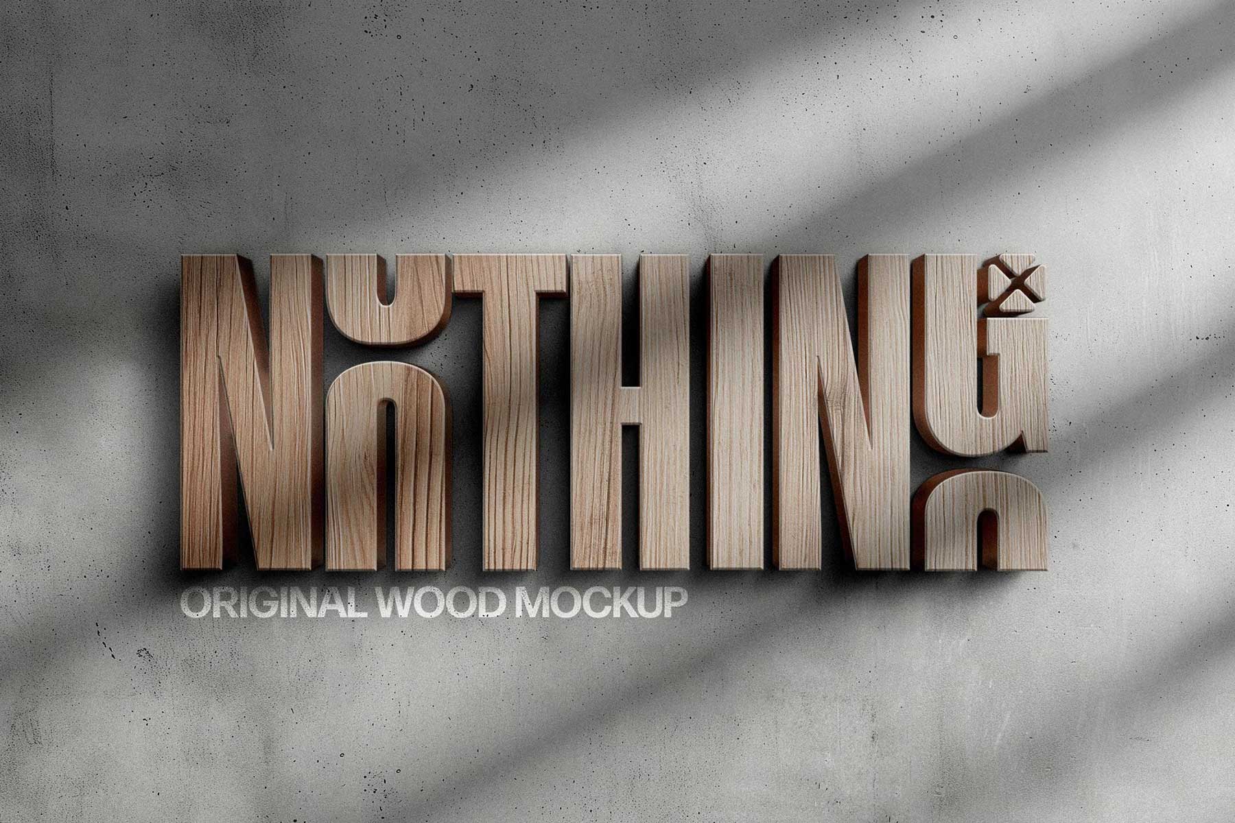 Wooden 3D Sign/Logo Mockup