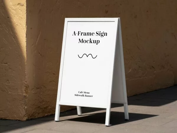 A-Frame Sign Mockup Sidewalk Banner