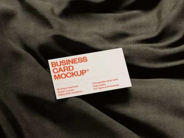 Business Card Mockup on Fabric