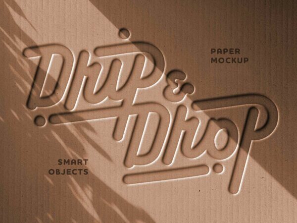 Cardboard Logo Mockup (Debossed Effect)
