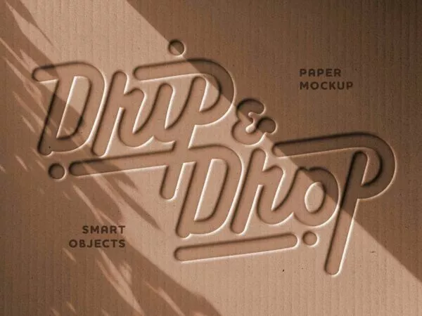 Cardboard Logo Mockup (Debossed Effect)