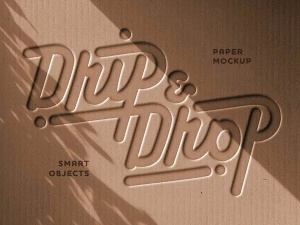 Cardboard Logo Mockup
