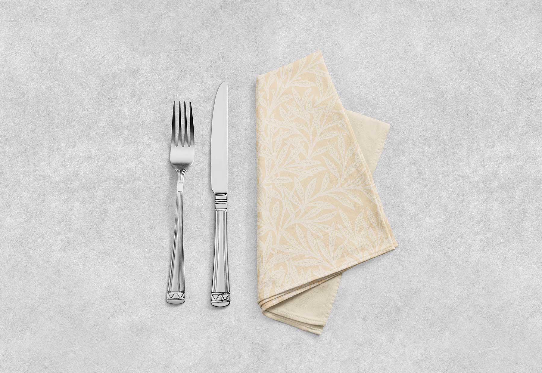 Cloth Napkin Mockup on a Table