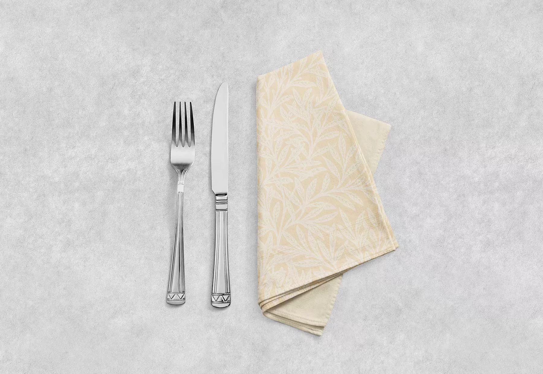 Cloth Napkin Mockup on a Table
