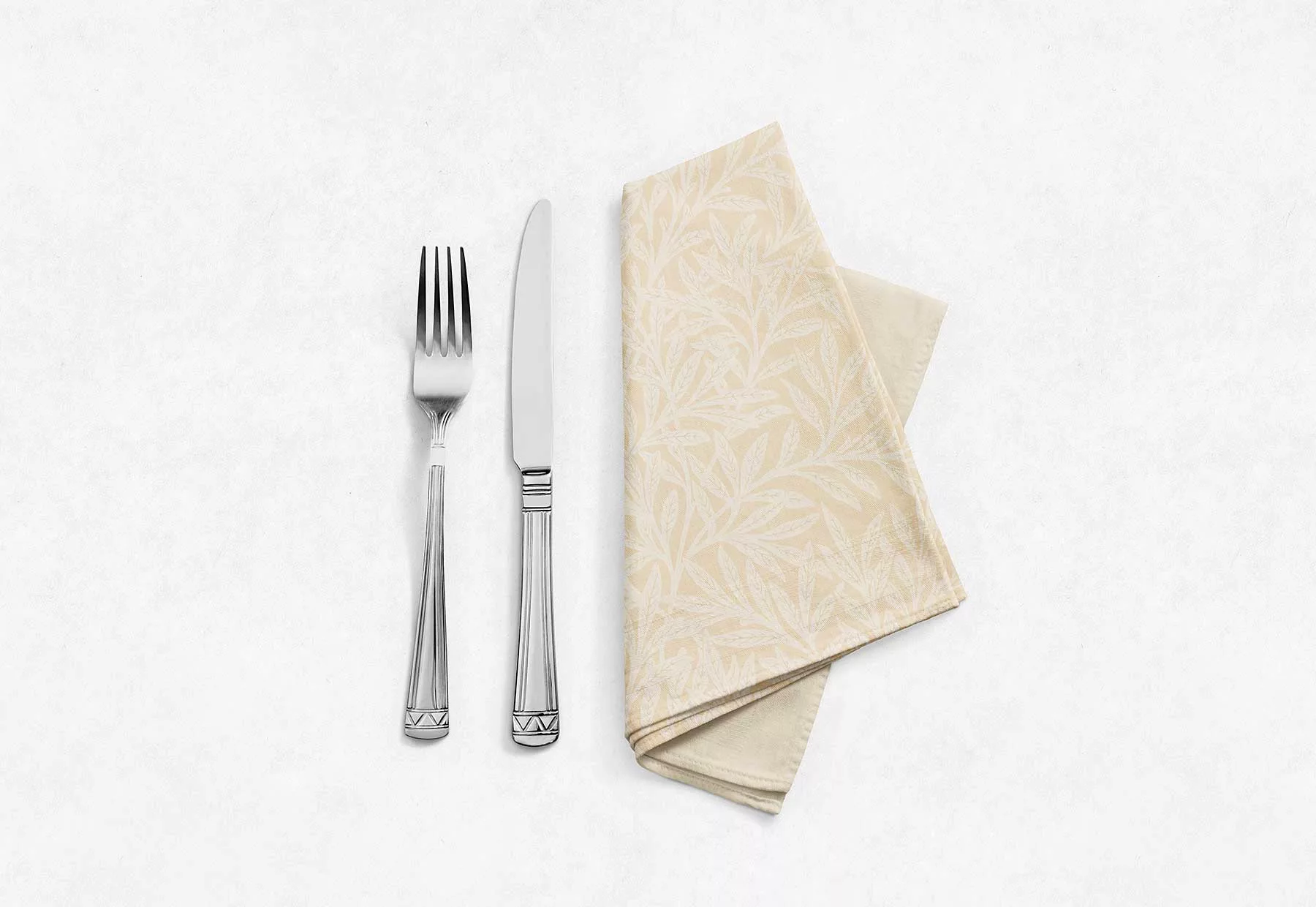 Cloth Napkin Mockup on a Table