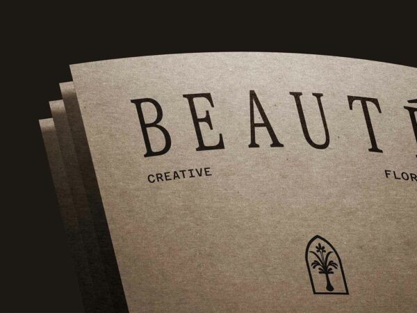Logo Design Mockup on Paper – Embossed, Gold Foil, Regular
