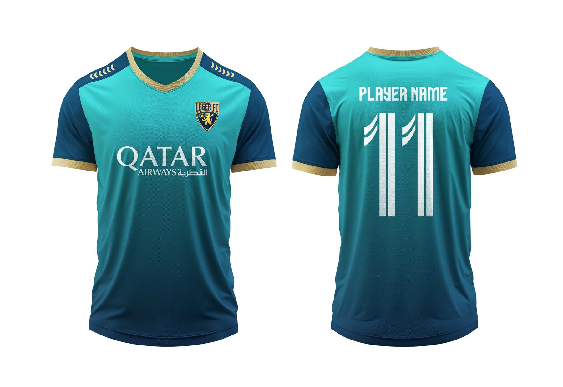 Free Soccer Jersey Mockup – Front & Back Views
