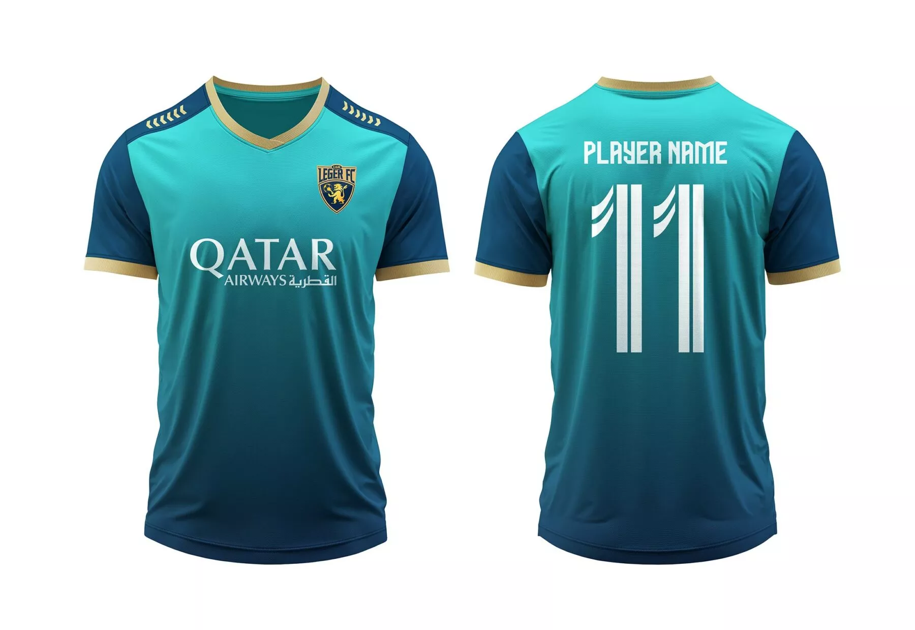 Free Soccer Jersey Mockup – Front & Back Views