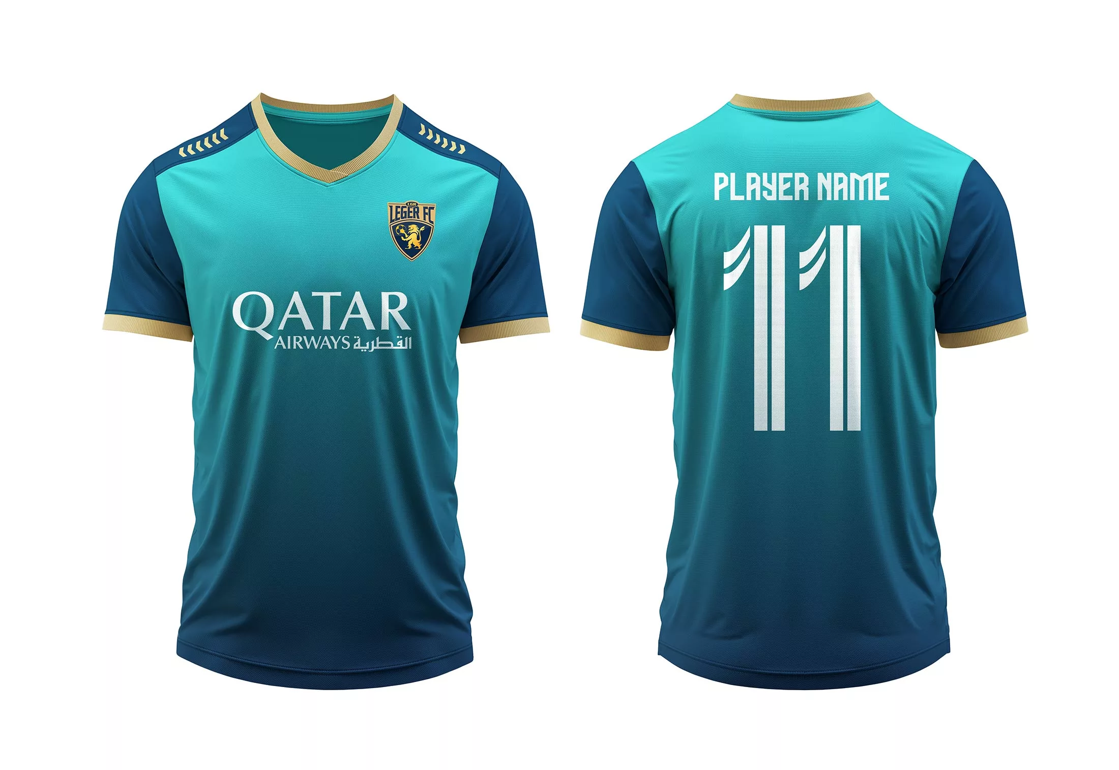 Free Soccer Jersey Mockup – Front & Back Views