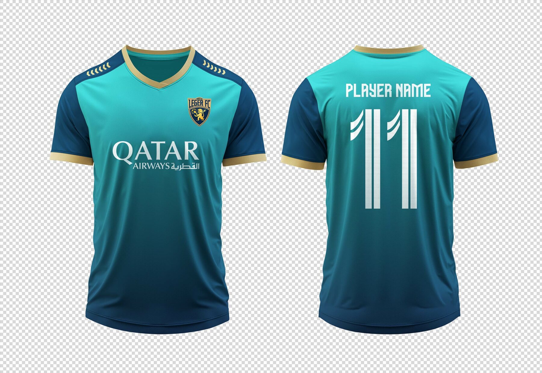 Free Soccer Jersey Mockup – Front & Back Views