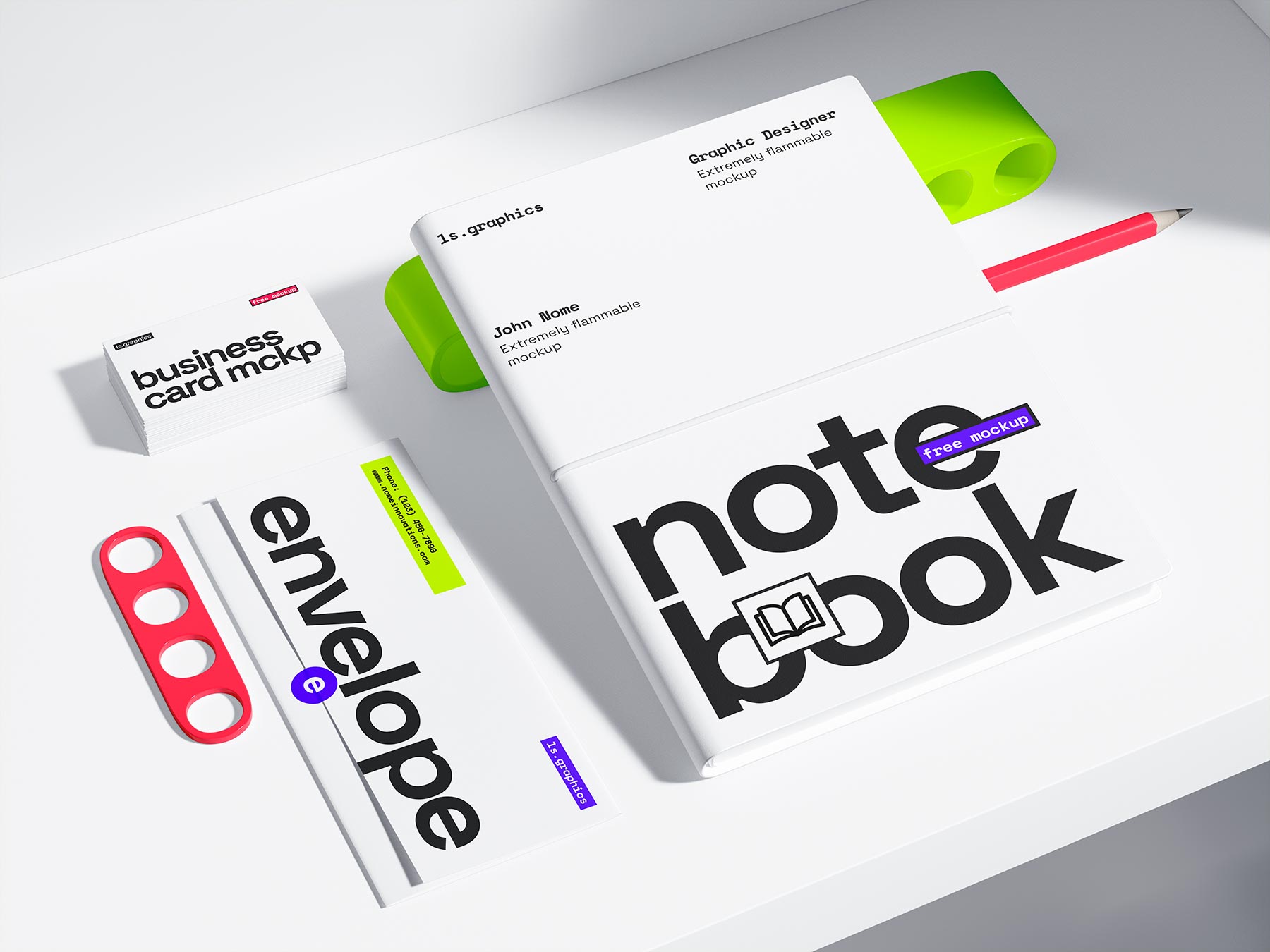 Free Stationery Set Mockup