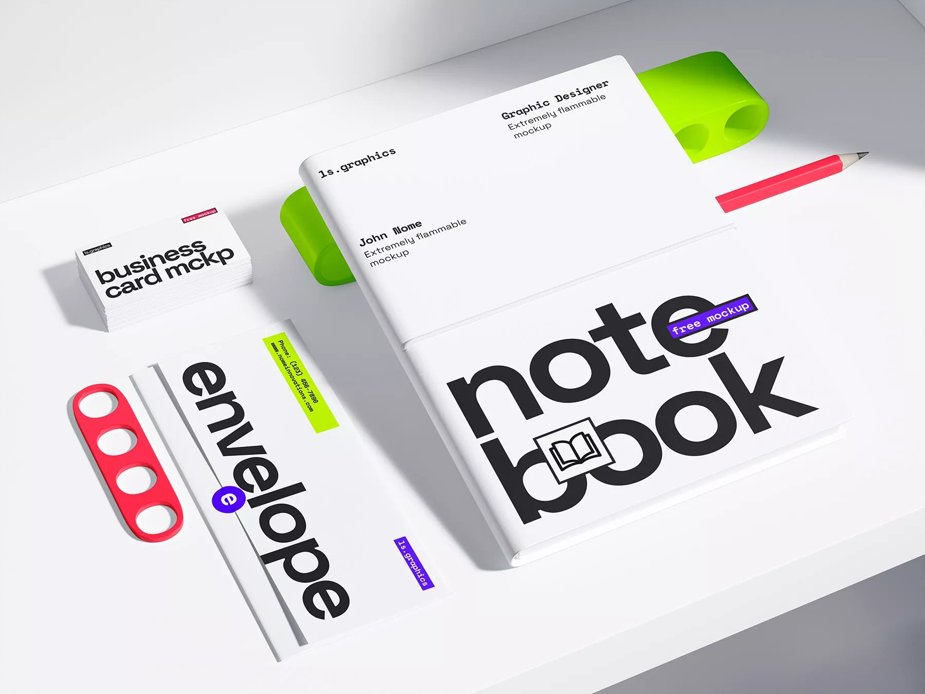 Free Stationery Set Mockup