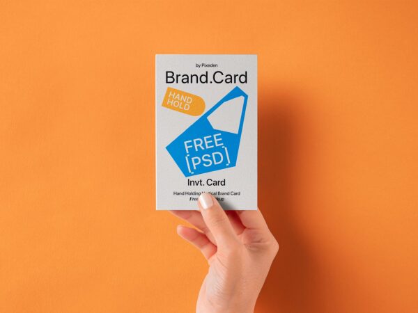Hand Holding Invitation Card Mockup
