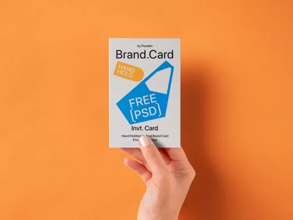 Hand Holding Invitation Card Mockup